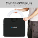 PULUZ 46cm Ring LED Lights Portable Zipper Storage Bag Carry Handbags, Size: 48cm x 55cm (Black)