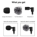 PULUZ 8PIN Jack Mobile Phone Omnidirectional Condenser Adjustable Microphone(Black)