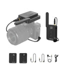 PULUZ Dual-Channel Wireless Microphone System with Transmitter and Receiver for DSLR Cameras and Video Cameras(Black)