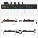 PULUZ Phantom Power OTG Lossless Live Sound Card Recording Sound Mixer, English Version(Black)