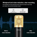 PULUZ Condenser Microphone Studio Broadcast Professional Singing Microphone Kits with Suspension Scissor Arm & Metal Shock Mount & USB Sound Card, Power By 48V(Gold)