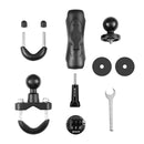 PULUZ Motorcycle Handlebar Fixed Mount U-Bolt Base Holder for GoPro and Other Action Cameras(Black)