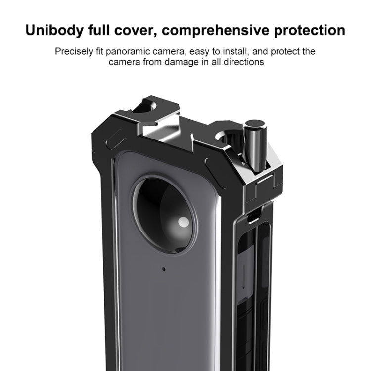 For Insta360 X3 PULUZ Metal Protective Cage Rig Housing Frame with Expand Cold Shoe Base & Tripod Adapter (Black)