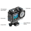 For DJI Osmo Action 3 PULUZ 40m Underwater Waterproof Housing Diving Case with Cold Shoe & Buckle Basic Mount & Screw