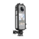 For Insta360 X3 PULUZ Cold Shoe PC Plastic Protective Frame with Adapter Mount & Screw (Black)
