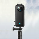 For Insta360 X3 PULUZ Cold Shoe PC Plastic Protective Frame with Adapter Mount & Screw (Black)