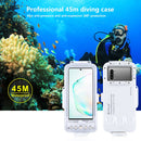 PULUZ 45m/147ft Waterproof Diving Case Photo Video Taking Underwater Housing Cover for Galaxy, Huawei, Xiaomi, Google Android Smartphones with OTG Function(White)
