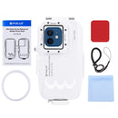 PULUZ 40m/130ft Waterproof Diving Case for iPhone 13 mini / 12 mini, Photo Video Taking Underwater Housing Cover(White)