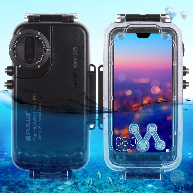 PULUZ PULUZ 40m/130ft Waterproof Diving Case for Huawei P20 Pro, Photo Video Taking Underwater Housing Cover(Black)