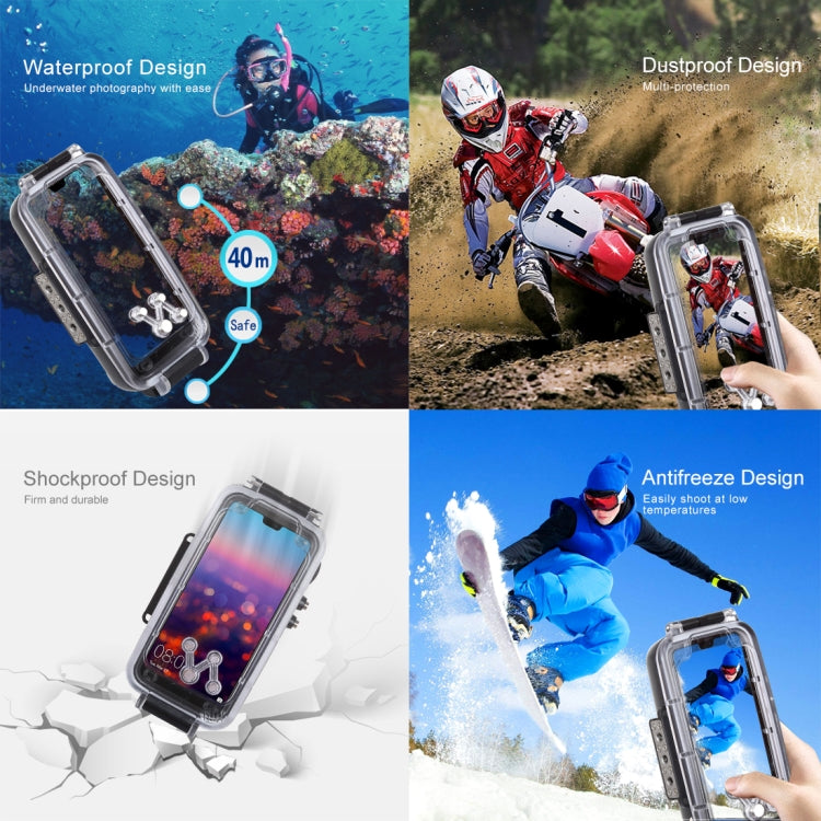 PULUZ PULUZ 40m/130ft Waterproof Diving Case for Huawei P20 Pro, Photo Video Taking Underwater Housing Cover(Black)