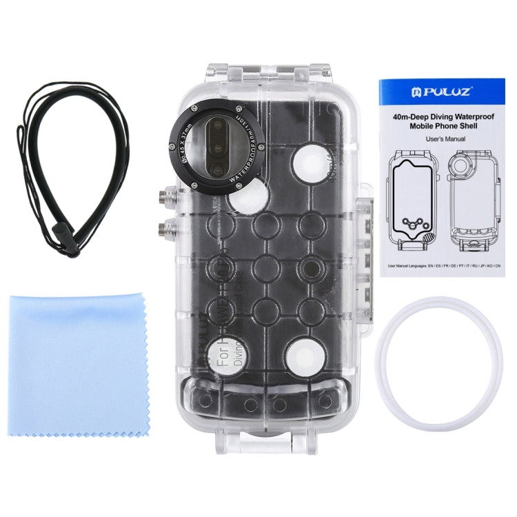 PULUZ PULUZ 40m/130ft Waterproof Diving Case for Huawei P20 Pro, Photo Video Taking Underwater Housing Cover(Transparent)