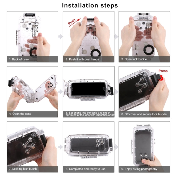 PULUZ PULUZ 40m/130ft Waterproof Diving Case for Huawei P20 Pro, Photo Video Taking Underwater Housing Cover(Transparent)