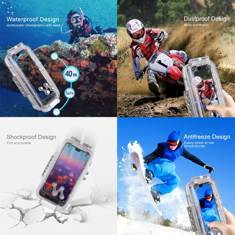PULUZ PULUZ 40m/130ft Waterproof Diving Case for Huawei P20 Pro, Photo Video Taking Underwater Housing Cover(Transparent)