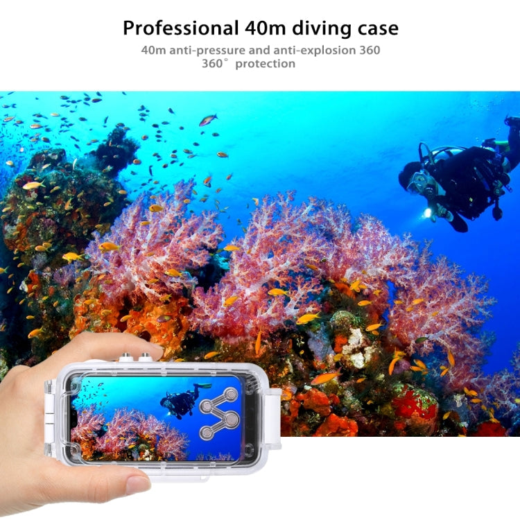 PULUZ PULUZ 40m/130ft Waterproof Diving Case for Huawei P20 Pro, Photo Video Taking Underwater Housing Cover(White)