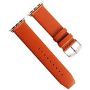 Kakapi for Apple Watch 38mm Subtle Texture Classic Buckle Genuine Leather Watch Band with Connector(Brown)