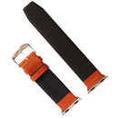 Kakapi for Apple Watch 38mm Subtle Texture Classic Buckle Genuine Leather Watch Band with Connector(Brown)