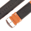 Kakapi for Apple Watch 38mm Subtle Texture Classic Buckle Genuine Leather Watch Band with Connector(Brown)