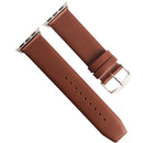 Kakapi for Apple Watch 42mm Subtle Texture Classic Buckle Genuine Leather Watch Band with Connector(Coffee)