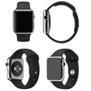 For Apple Watch Sport 38mm High-performance Longer Silicone Sport Watch Band with Pin-and-tuck Closure(Black)