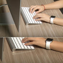 For Apple Watch Sport 38mm High-performance Longer Silicone Sport Watch Band with Pin-and-tuck Closure(Black)