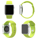 For Apple Watch Sport 38mm High-performance Longer Silicone Sport Watch Band with Pin-and-tuck Closure(Green)