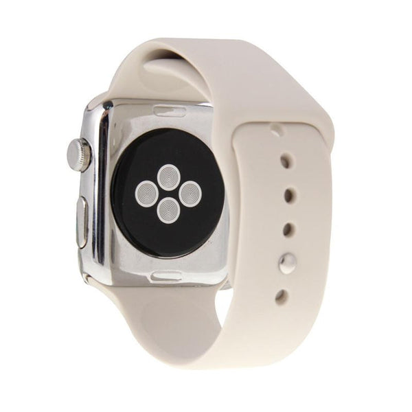 For Apple Watch Sport 38mm High-performance Longer Silicone Sport Watch Band with Pin-and-tuck Closure(Beige)