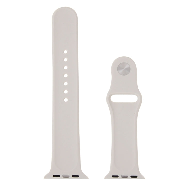 For Apple Watch Sport 38mm High-performance Longer Silicone Sport Watch Band with Pin-and-tuck Closure(Beige)
