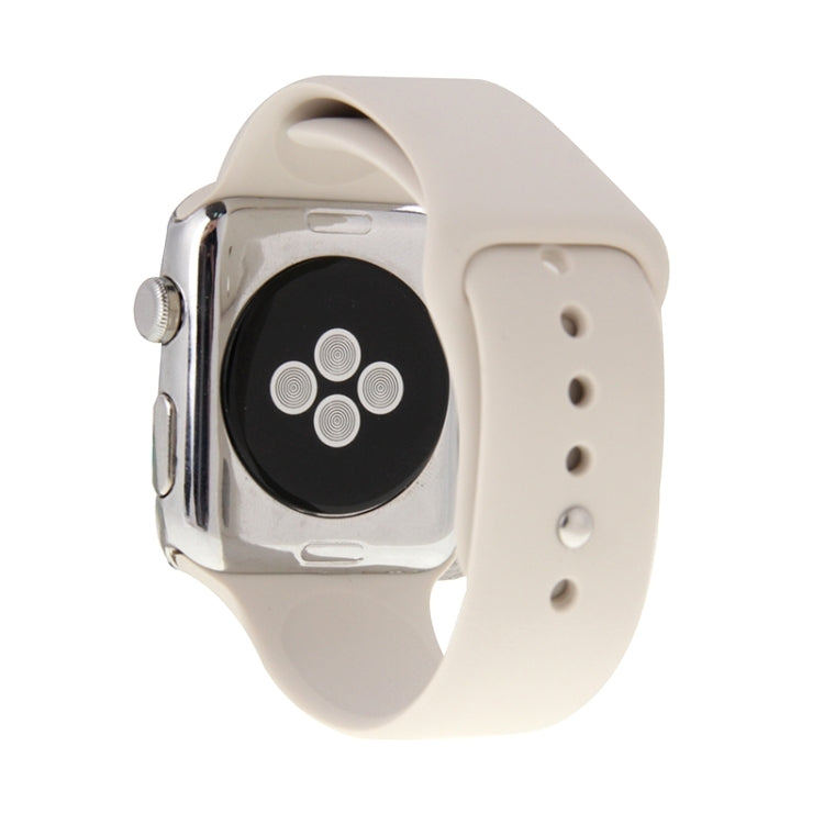 For Apple Watch Sport 38mm High-performance Longer Silicone Sport Watch Band with Pin-and-tuck Closure(Beige)