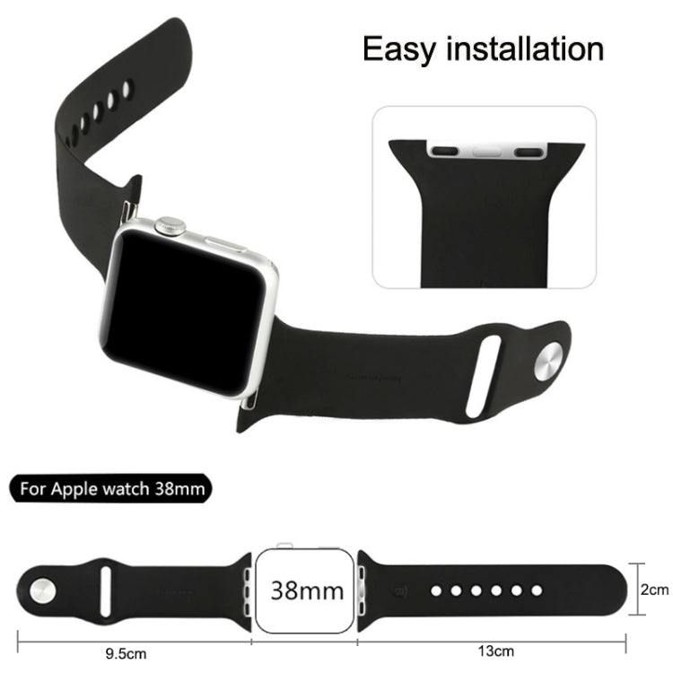 For Apple Watch Sport 38mm High-performance Longer Silicone Sport Watch Band with Pin-and-tuck Closure(Beige)