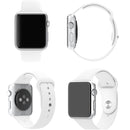 For Apple Watch Sport 38mm High-performance Longer Silicone Sport Watch Band with Pin-and-tuck Closure(White)