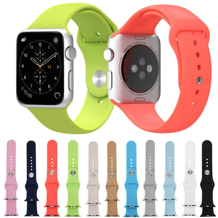 For Apple Watch Sport 38mm High-performance Longer Silicone Sport Watch Band with Pin-and-tuck Closure(Beige)