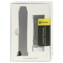 Kakapi for Apple Watch 42mm Subtle Texture Brushed Buckle Genuine Leather Watch Band with Connector(Black)