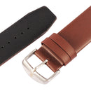 Kakapi for Apple Watch 42mm Subtle Texture Brushed Buckle Genuine Leather Watch Band with Connector(Coffee)