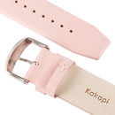 Kakapi for Apple Watch 42mm Subtle Texture Brushed Buckle Genuine Leather Watch Band with Connector(Pink)