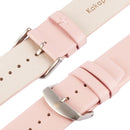 Kakapi for Apple Watch 42mm Subtle Texture Brushed Buckle Genuine Leather Watch Band with Connector(Pink)