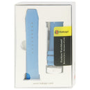 Kakapi for Apple Watch 42mm Subtle Texture Brushed Buckle Genuine Leather Watch Band with Connector(Blue)