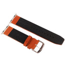 Kakapi for Apple Watch 42mm Subtle Texture Brushed Buckle Genuine Leather Watch Band with Connector(Brown)