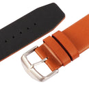 Kakapi for Apple Watch 42mm Subtle Texture Brushed Buckle Genuine Leather Watch Band with Connector(Brown)