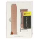 Kakapi for Apple Watch 42mm Subtle Texture Brushed Buckle Genuine Leather Watch Band with Connector(Brown)