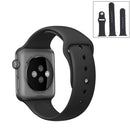For Apple Watch Series 7 41mm / 6 & SE & 5 & 4 40mm / 3 & 2 & 1 38mm High-performance Ordinary & Longer Rubber Sport Watch Band with Pin-and-tuck Closure(Black)