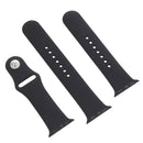 For Apple Watch Series 7 41mm / 6 & SE & 5 & 4 40mm / 3 & 2 & 1 38mm High-performance Ordinary & Longer Rubber Sport Watch Band with Pin-and-tuck Closure(Black)