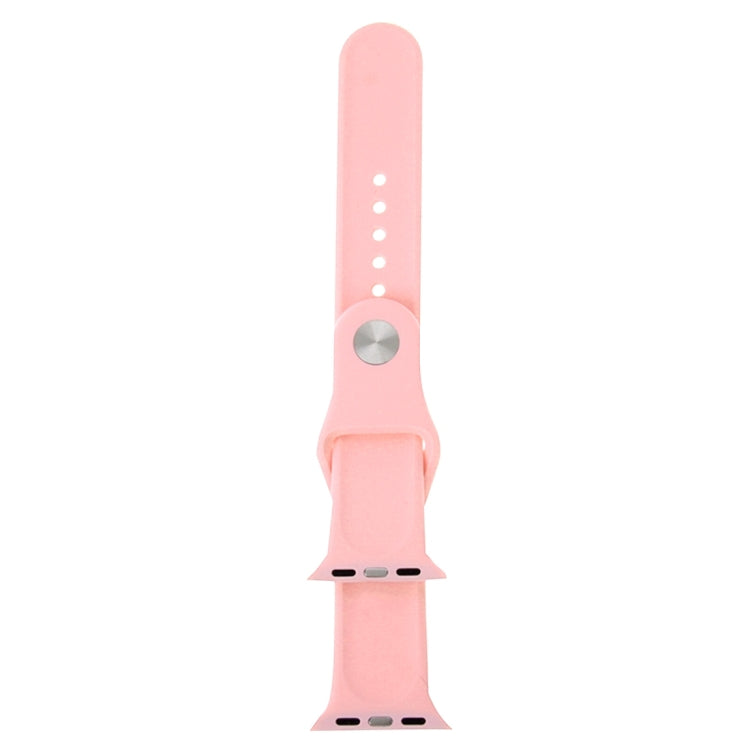 For Apple Watch Series 7 41mm / 6 & SE & 5 & 4 40mm / 3 & 2 & 1 38mm High-performance Ordinary & Longer Rubber Sport Watch Band with Pin-and-tuck Closure(Pink)