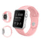 For Apple Watch Series 7 41mm / 6 & SE & 5 & 4 40mm / 3 & 2 & 1 38mm High-performance Ordinary & Longer Rubber Sport Watch Band with Pin-and-tuck Closure(Pink)
