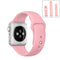 For Apple Watch Series 7 41mm / 6 & SE & 5 & 4 40mm / 3 & 2 & 1 38mm High-performance Ordinary & Longer Rubber Sport Watch Band with Pin-and-tuck Closure(Pink)