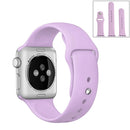 For Apple Watch Series 7 41mm / 6 & SE & 5 & 4 40mm / 3 & 2 & 1 38mm High-performance Ordinary & Longer Rubber Sport Watch Band with Pin-and-tuck Closure(Purple)