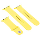 For Apple Watch Series 7 41mm / 6 & SE & 5 & 4 40mm / 3 & 2 & 1 38mm High-performance Ordinary & Longer Rubber Sport Watch Band with Pin-and-tuck Closure (Shiny Yellow)
