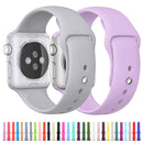 For Apple Watch Series 7 41mm / 6 & SE & 5 & 4 40mm / 3 & 2 & 1 38mm High-performance Ordinary & Longer Rubber Sport Watch Band with Pin-and-tuck Closure(Black)