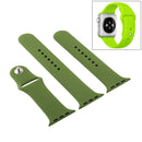 For Apple Watch Series 7 45mm / 6 & SE & 5 & 4 44mm / 3 & 2 & 1 42mm High-performance Ordinary & Longer Rubber Sport Watch Band with Pin-and-tuck Closure (Pinewood Green)