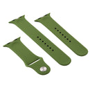 For Apple Watch Series 7 45mm / 6 & SE & 5 & 4 44mm / 3 & 2 & 1 42mm High-performance Ordinary & Longer Rubber Sport Watch Band with Pin-and-tuck Closure (Pinewood Green)