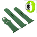 For Apple Watch Series 7 45mm / 6 & SE & 5 & 4 44mm / 3 & 2 & 1 42mm High-performance Ordinary & Longer Rubber Sport Watch Band with Pin-and-tuck Closure (Forest Green)